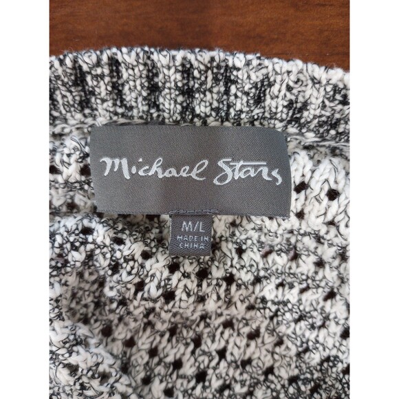 Michael Stars Marled Open Knit Cotton Blend Hi-Lo Hem V Neck Sweater - M/L - Picture 9 of 9